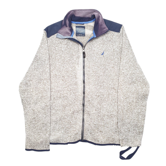 Mens Grey Nautica Full Zip Jumper