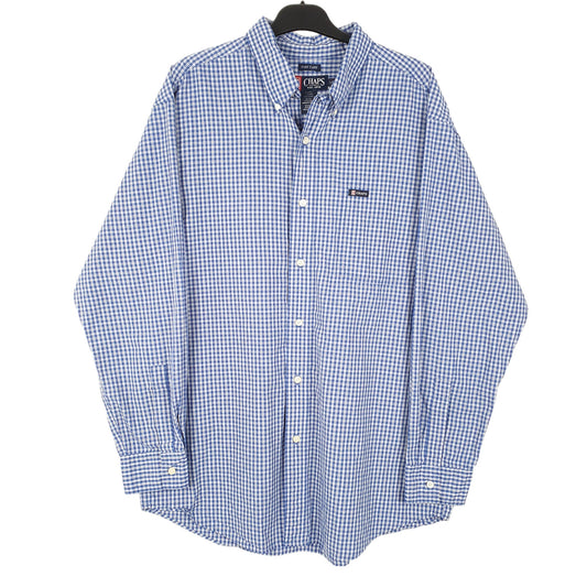 Mens Blue Chaps Long Sleeve Shirt