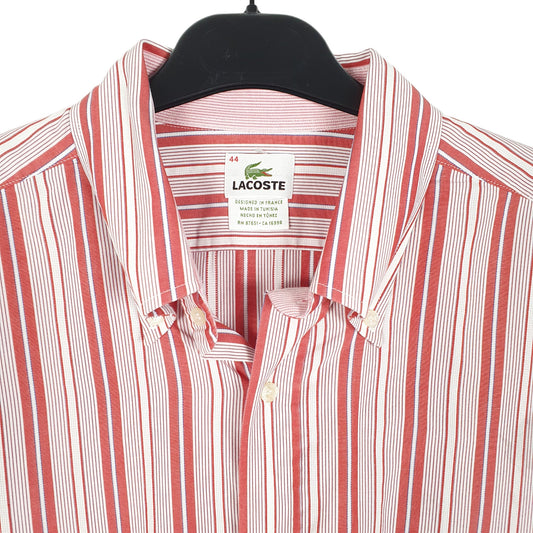 Mens Red Lacoste Long Sleeve Shirt