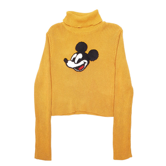Womens Yellow Disney Knit Forever 21 Turtleneck Jumper