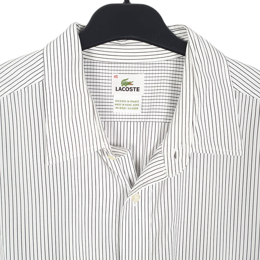 Mens White Lacoste Long Sleeve Shirt
