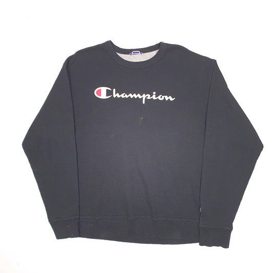 Mens Black Champion Crewneck Jumper