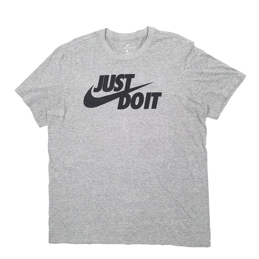 Mens Grey Nike Spellout Short Sleeve T Shirt