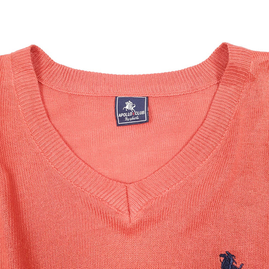Mens Red Apollo Club V Neck Jumper
