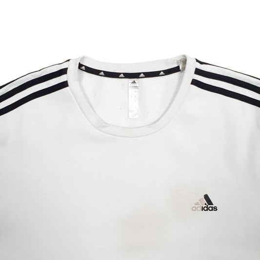 Mens White Adidas Crewneck Jumper