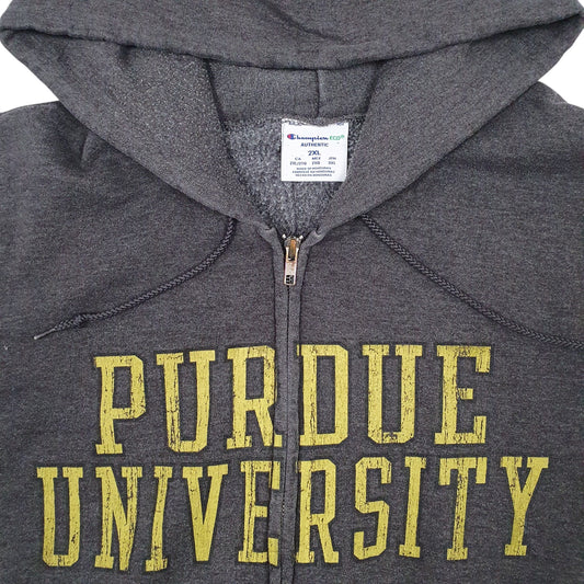 Mens Grey Champion Purdue University Full Zip Jumper