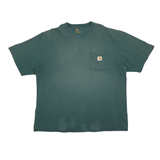 Mens Green Carhartt Short Sleeve T Shirt