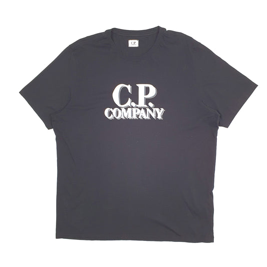 Mens Black CP Company Logo Print Short Sleeve T Shirt