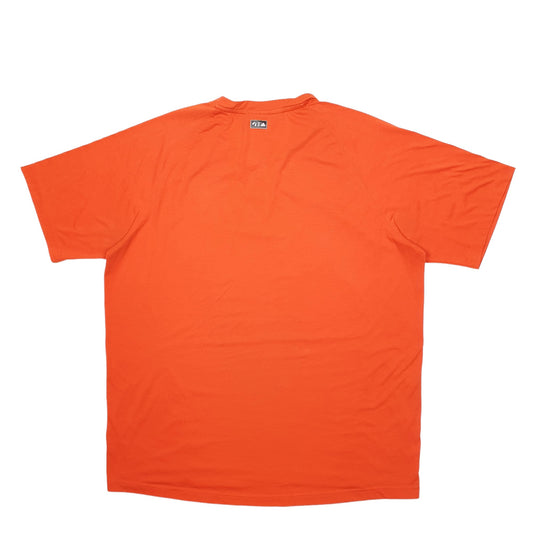 Mens Orange Adidas Spellout Climalite Short Sleeve T Shirt