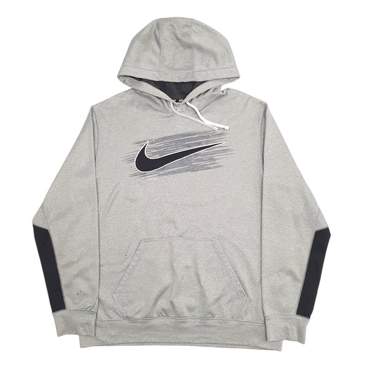 Mens Grey Nike Dri-Fit Hoodie Jumper