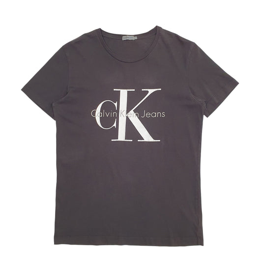 Mens Black Calvin Klein Spellout Short Sleeve T Shirt