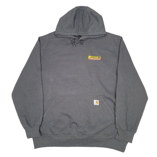 Mens Grey Carhartt Workwear Poores Propaine Gas Servicing USA Hoodie Jumper