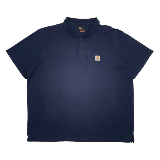 Mens Navy Carhartt Original Fit Short Sleeve Polo Shirt