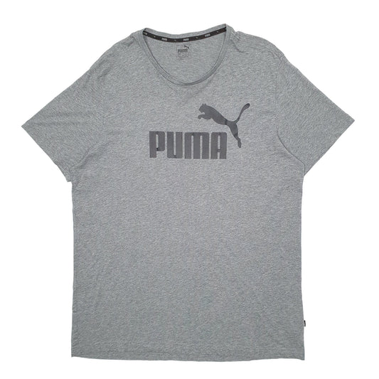 Mens Grey Puma Spellout Short Sleeve T Shirt