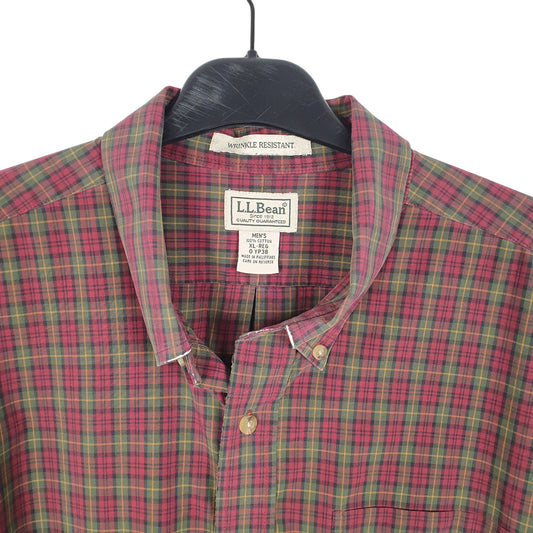 Mens Burgundy L.L.Bean Long Sleeve Shirt