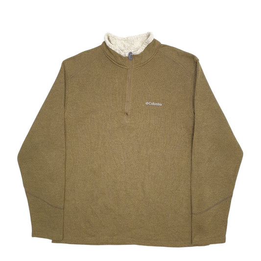 Mens Khaki Columbia Quarter Zip Jumper