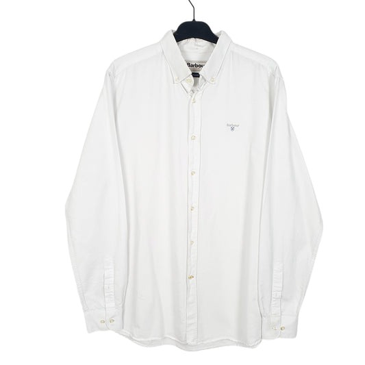 Mens White Barbour Tailored Long Sleeve Shirt
