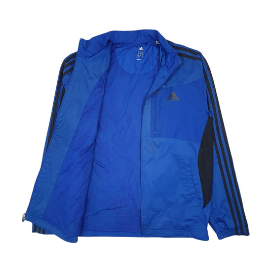 Mens Blue Adidas Crewneck Coat