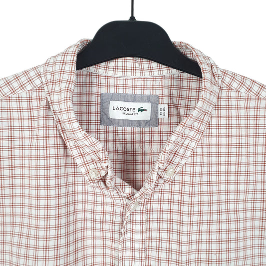 Mens White Lacoste Short Sleeve Shirt