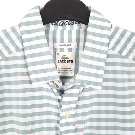 Mens White Lacoste Modern Long Sleeve Shirt
