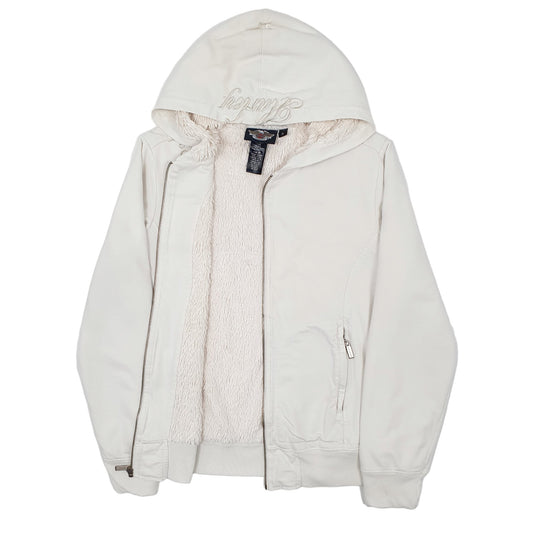 Womens White Harley Davidson Full Zip Jumper