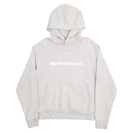 Mens Grey Adidas Human Race Spellout Hoodie Jumper