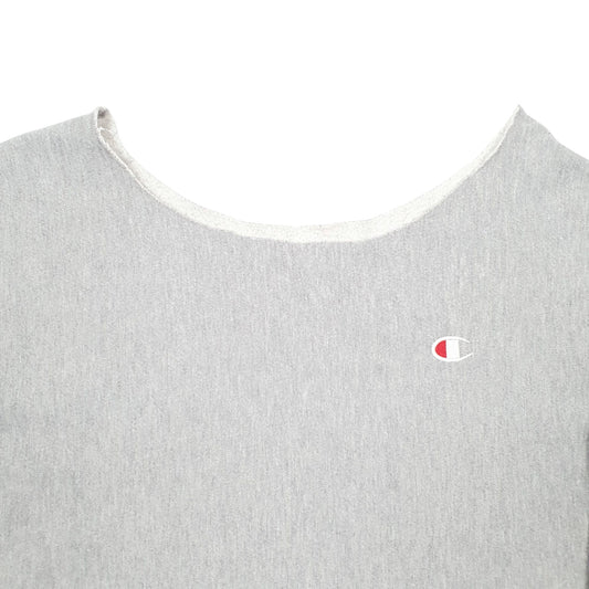 Womens Grey Champion Crop Top Crewneck Jumper