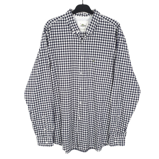 Mens White Lacoste Long Sleeve Shirt