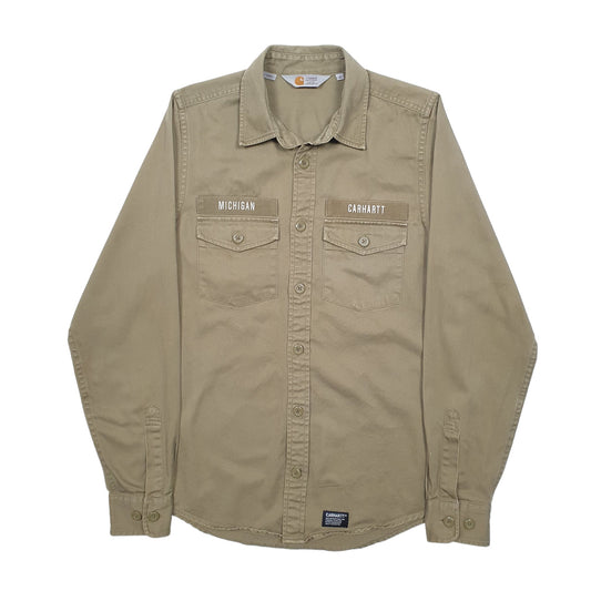 Mens Khaki Carhartt Michigan Long Sleeve Shirt