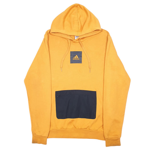 Mens Orange Adidas Hoodie Jumper