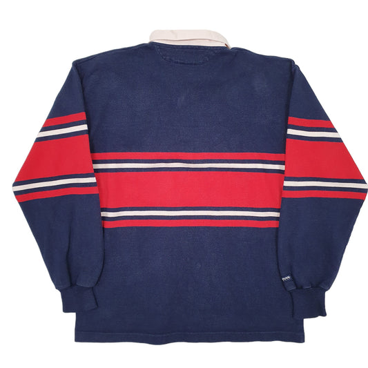 Mens Navy Barbarian Rugby Olds College Long Sleeve Polo Shirt