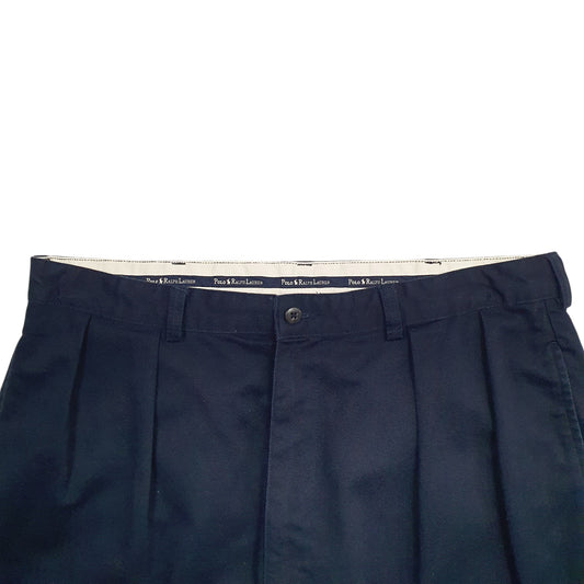 Mens Navy Polo Ralph Lauren Double Pleated Chino Trousers