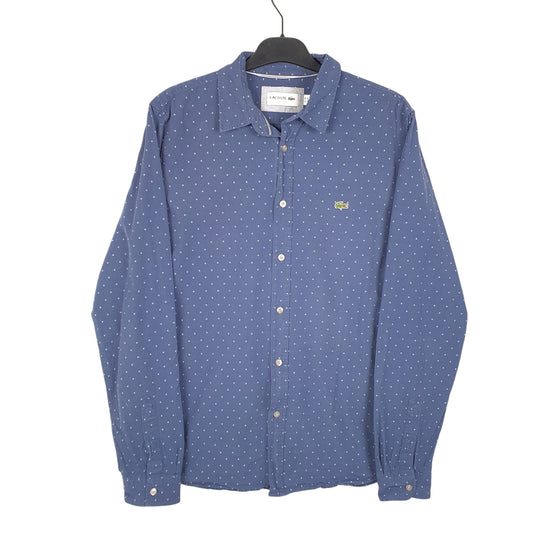 Mens Navy Lacoste Long Sleeve Shirt