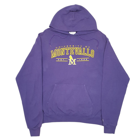 Mens Purple Champion University Of Montevallo USA Spellout Hoodie Jumper