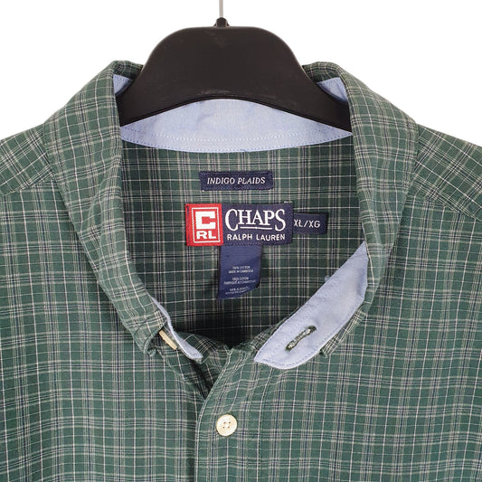 Mens Green Chaps Long Sleeve Shirt