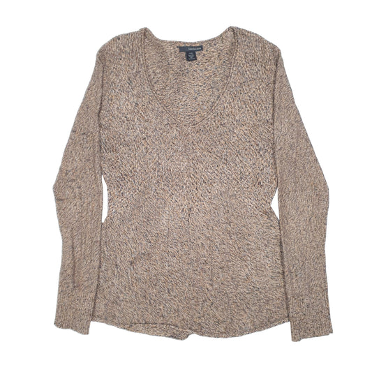 Womens Grey Calvin Klein Knit Jeans Top V Neck Jumper