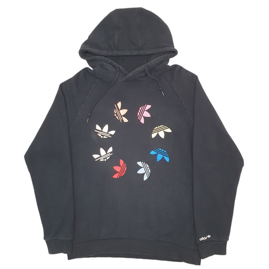 Mens Black Adidas Spellout Hoodie Jumper