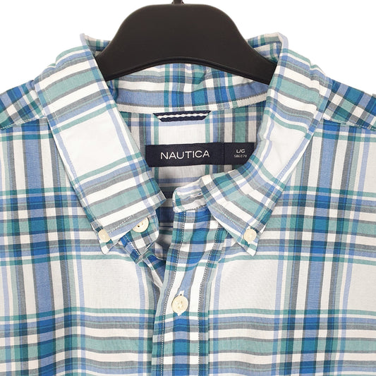 Mens Blue Nautica Short Sleeve Shirt