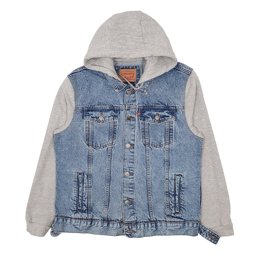 Womens Blue Levis Hoodie Coat
