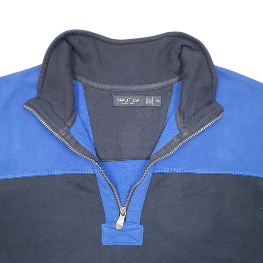 Mens Blue Nautica Quarter Zip Jumper