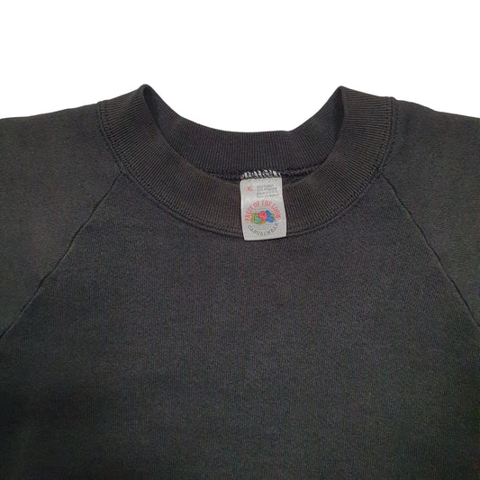 Mens Black Fruit Of The Loom Crewneck Jumper