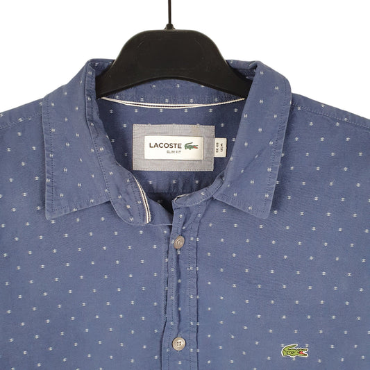 Mens Navy Lacoste Long Sleeve Shirt