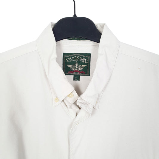 Mens Cream Dockers Heavy Long Sleeve Shirt