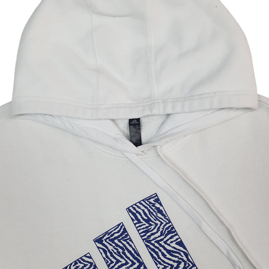 Womens White Adidas Hoodie Jumper
