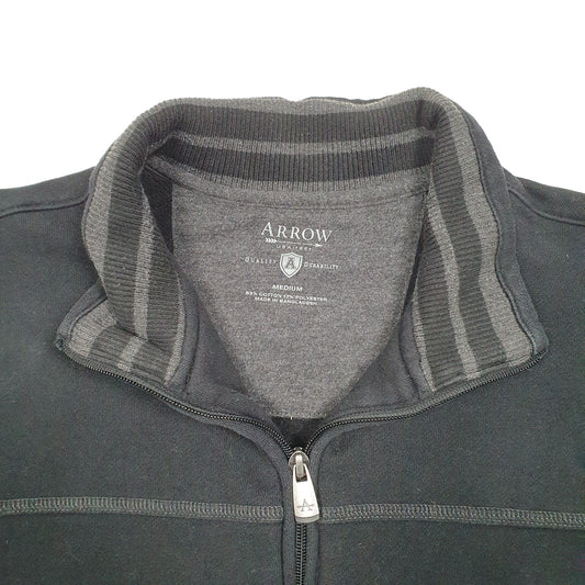 Mens Black Arrow Quarter Zip Jumper