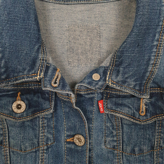 Womens Blue Levis Vest Gilet Coat