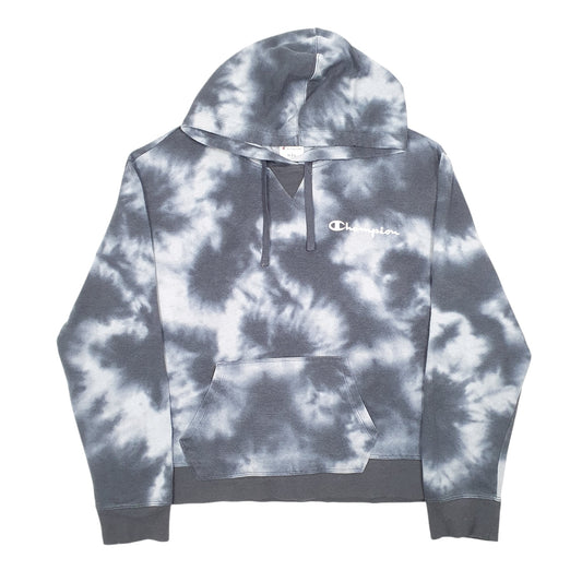Womens Grey Champion Tie Dye Hoodie Jumper
