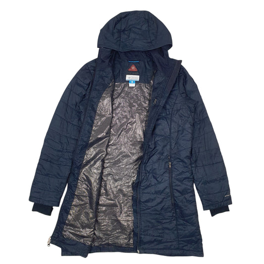 Womens Navy Columbia Sportswear Company Omni-Heat Long lined Padded Crewneck Coat