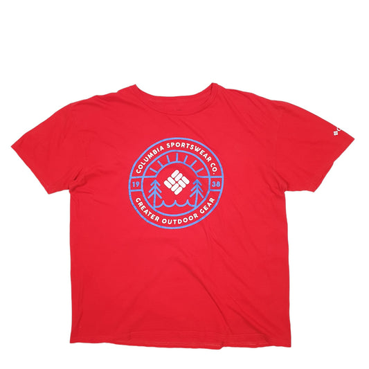 Mens Red Columbia Sportswear Short Sleeve T Shirt