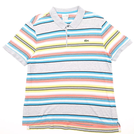 Mens Grey Lacoste Short Sleeve Polo Shirt